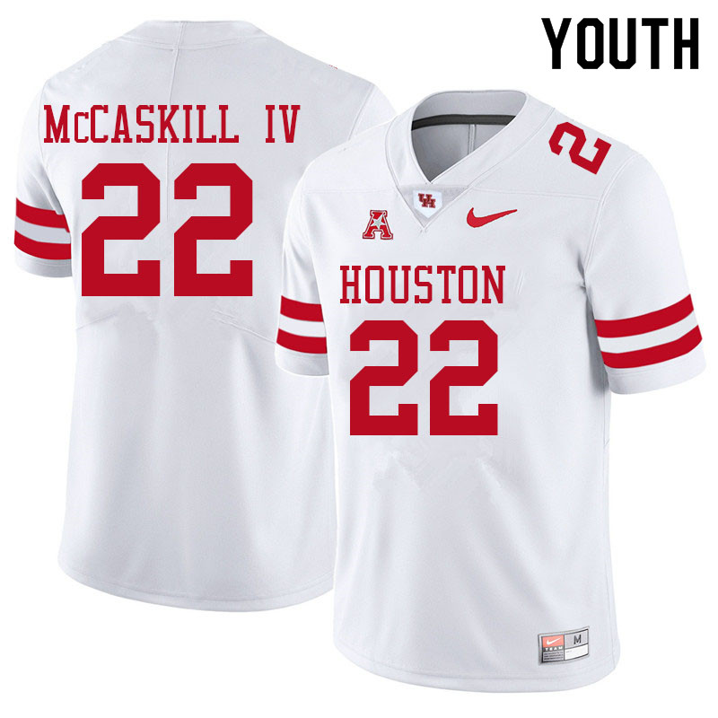 Youth #22 Alton McCaskill IV Houston Cougars College Football Jerseys Sale-White - Click Image to Close